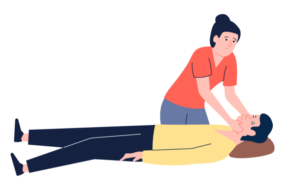 Breath Check. First Aid Procedure Medica