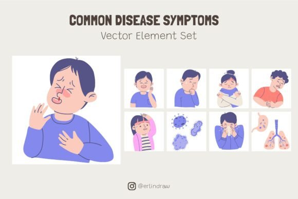 Common Disease Symptoms Vector Set