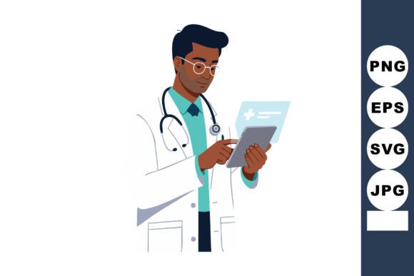 Doctor Using Digital Tablet Technology F: Real Stitch Test