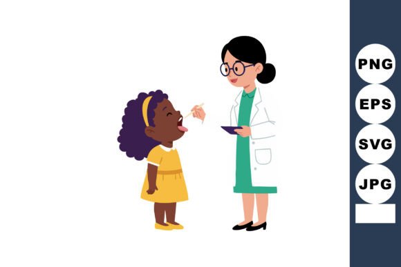 Female Doctor Examining Little Girl Pati