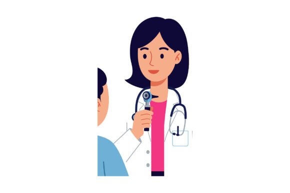 Female Doctor Examining Male Patient
