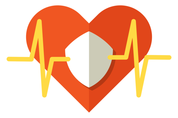 Health Protection. Heart with Shield. Me