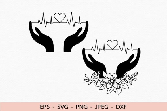 Heartbeat SVG Heart Hands Cricut Nurse