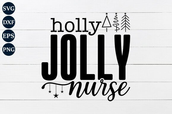 Holly Jolly Nurse SVG PNG