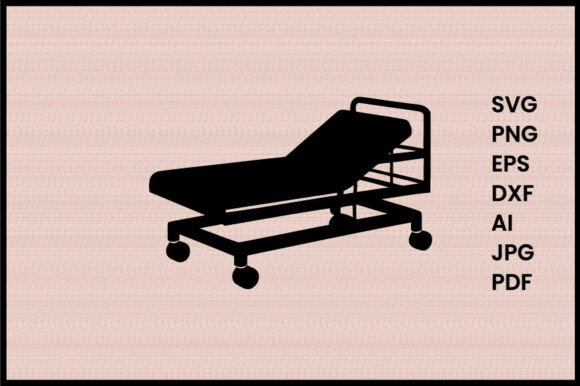 Hospital Bed Illustration Silhouette