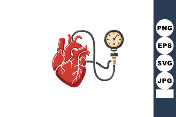 Human Heart with Blood Pressure Gauge Me