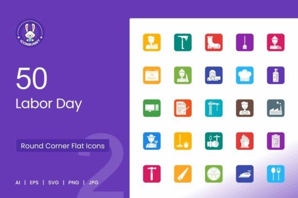 Labor Day Filled Round Corner Icons Tried and Tested