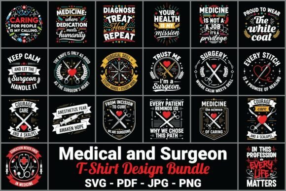 Medical Surgeon T-Shirt Design Bundle