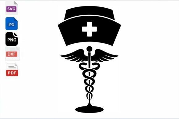 Nurse Caduceus Medical Symbol SVG
