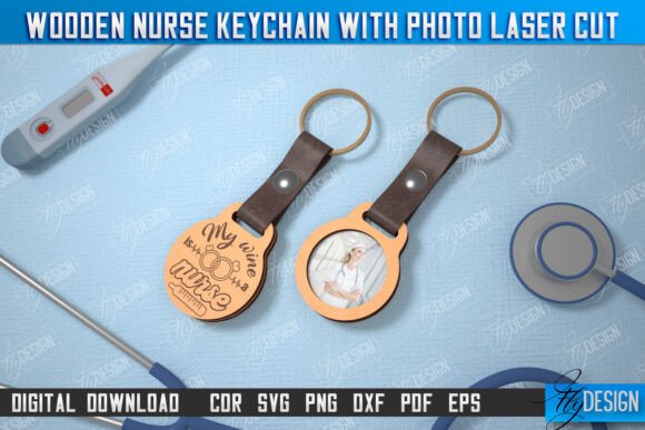Nurse Keychain with Photo Nursing Badge