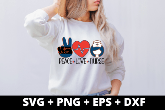 Peace Love Nurse SVG Design