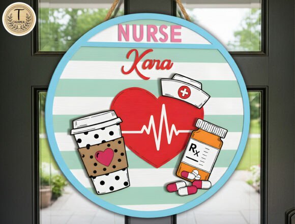 Personalized Nurse Round Sign SVG